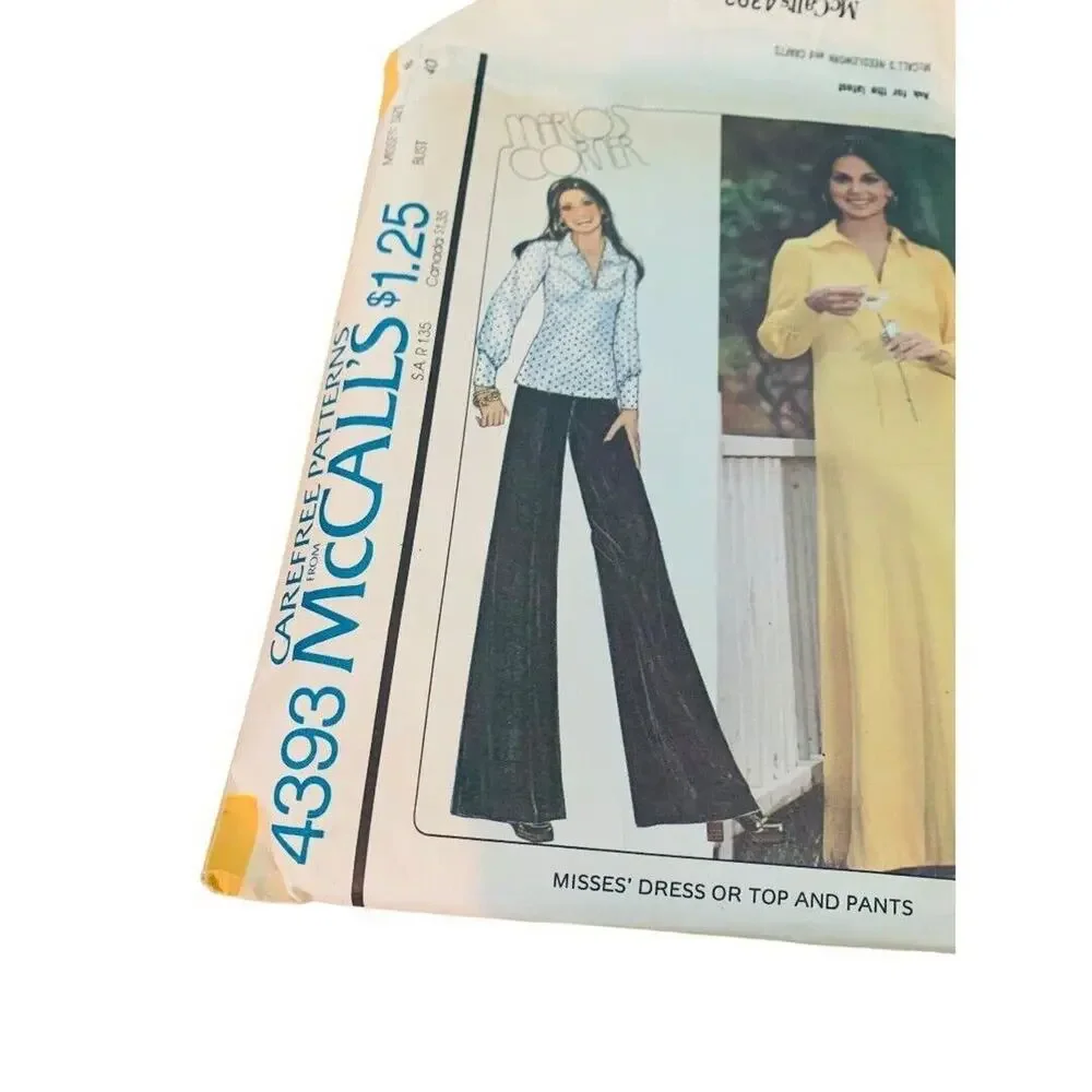 Size 18 McCall's 4393 Uncut Vintage 1970s Marlos Corner Misses Dress or Tops an